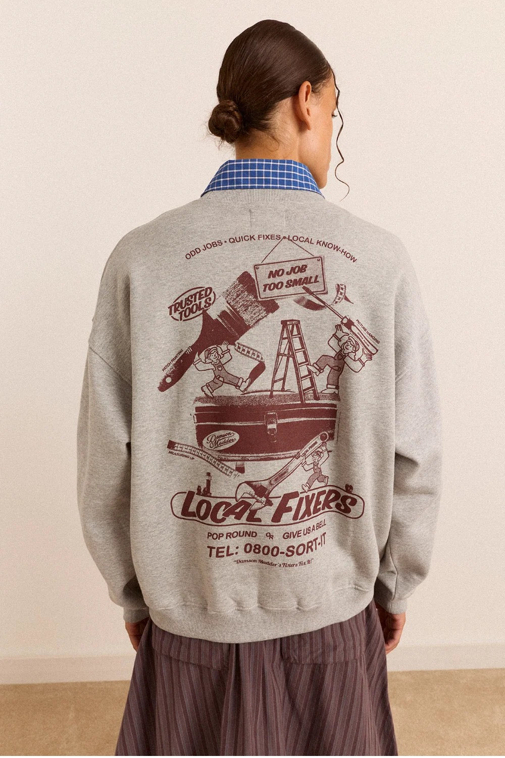 DAMSON MADDER  FIXERS GRAPHIC GREY MARL