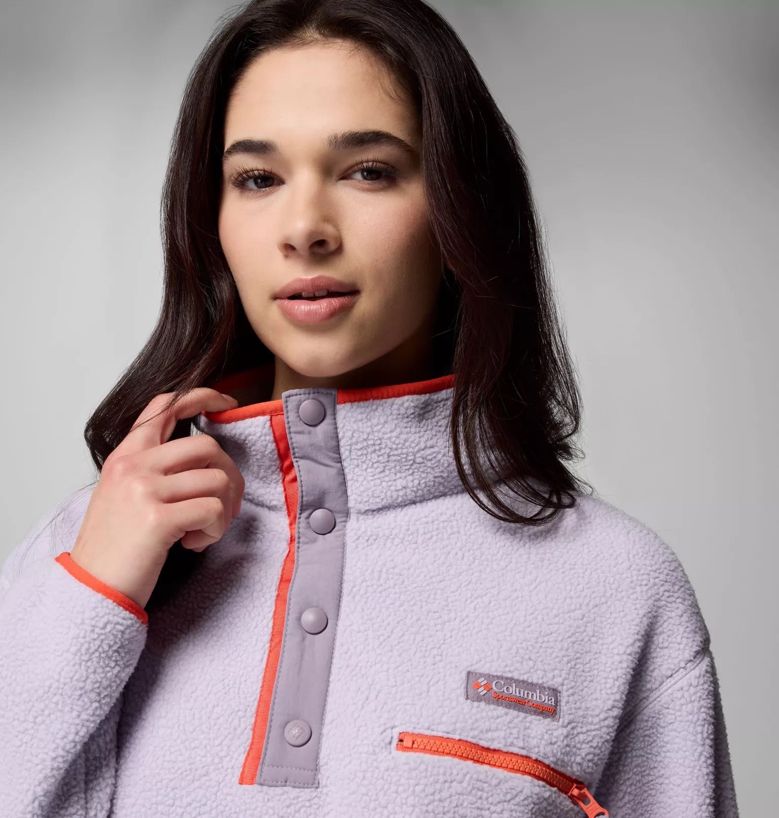 COLUMBIA  HELVETIA II CROP LAVENDER PEARL FLEECE