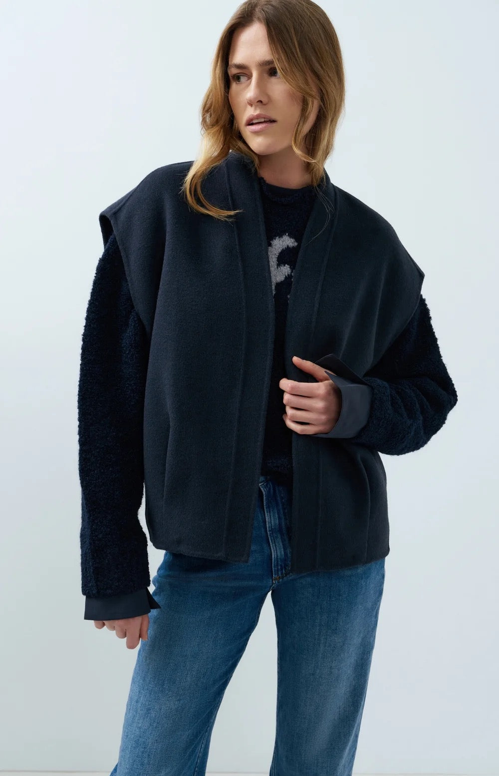 YAYA BODY WARMER CAT BLACK MELANGE