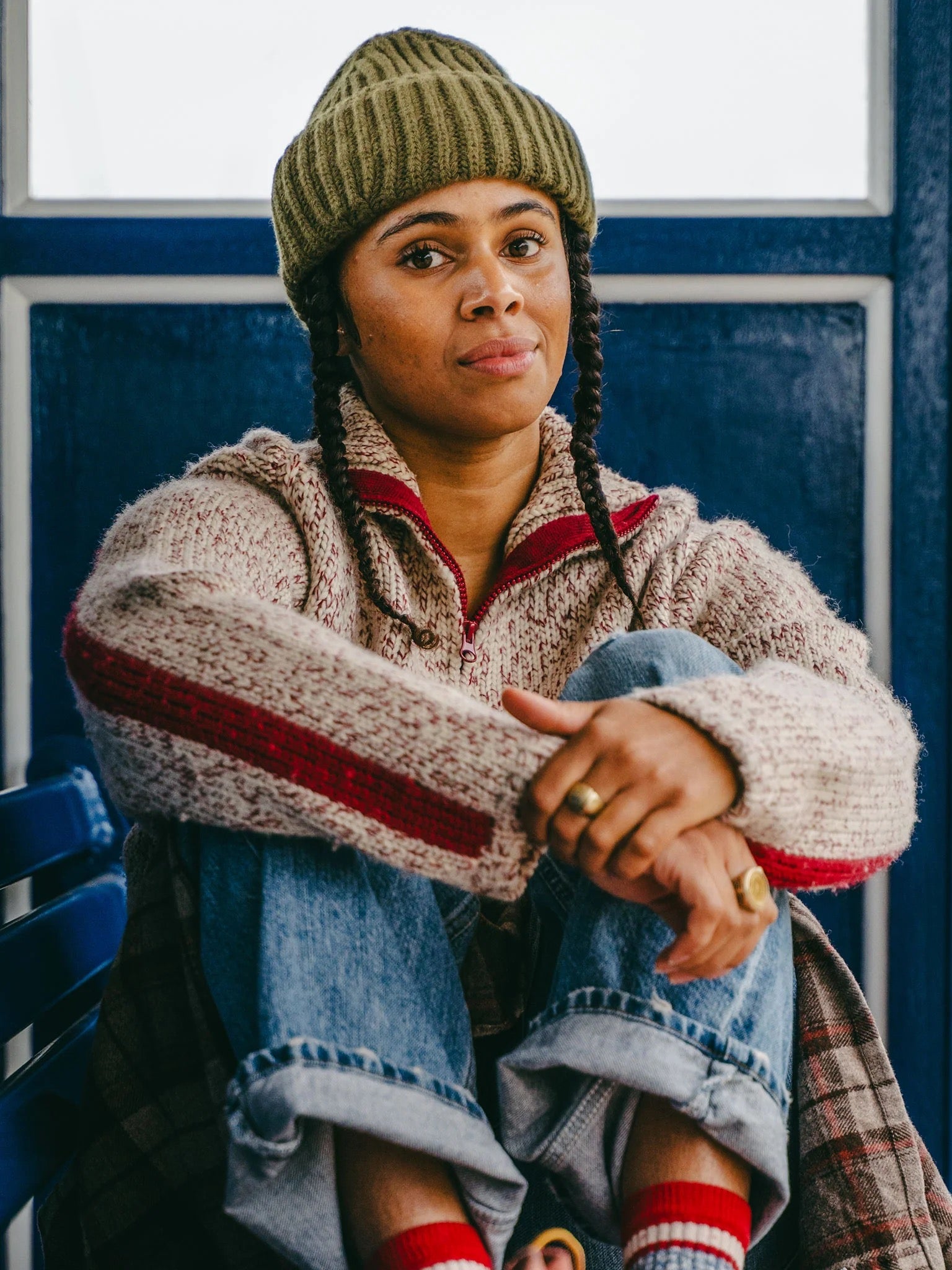 IVY ELLIS COUSTEAU BEANIE OLIVE