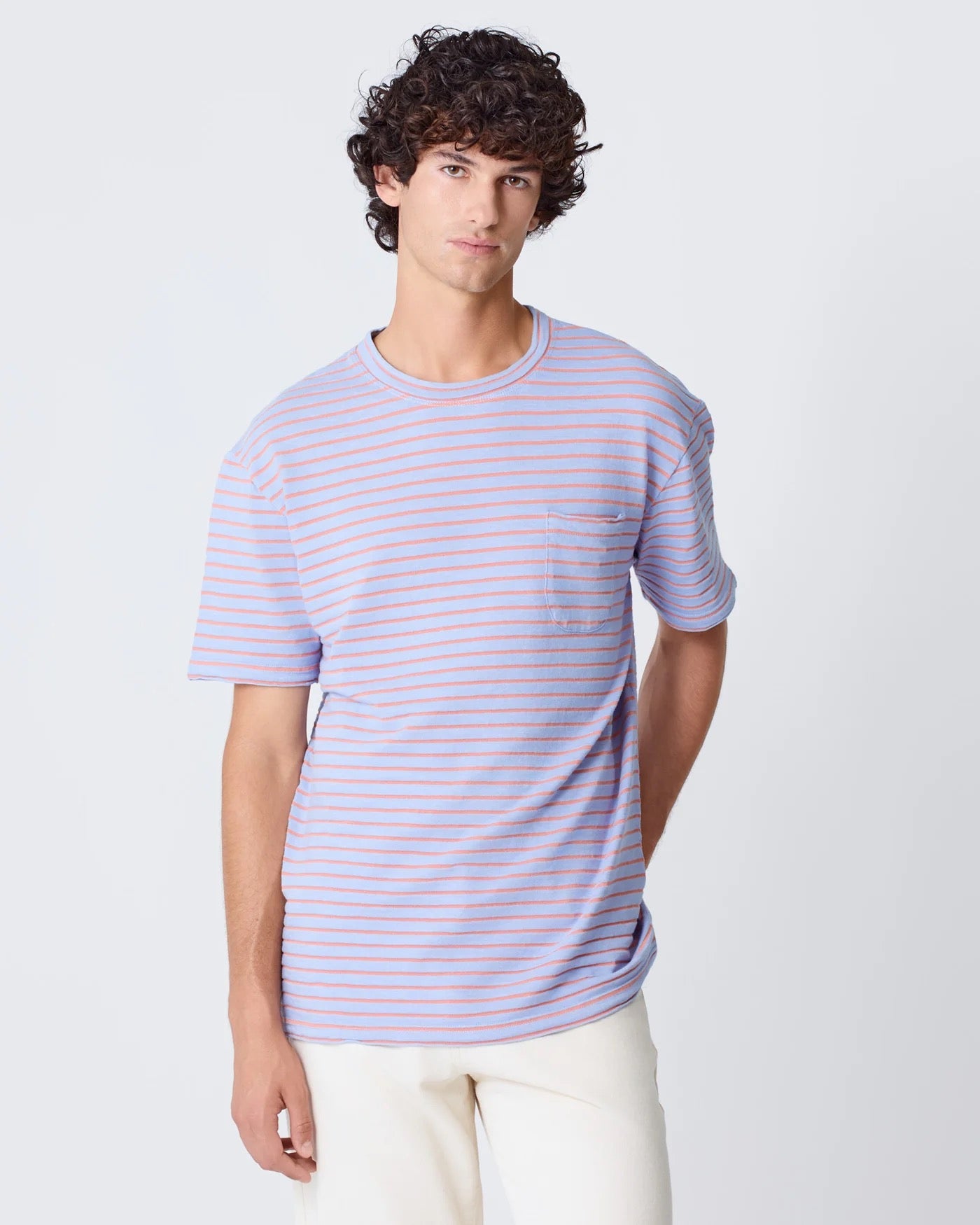 LA PAZ GUERREIRO POCKET TEE WIND BLUE/SUNRISE STRIPE