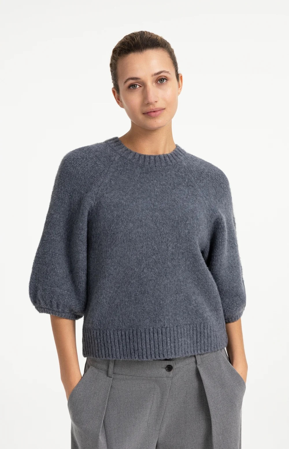 YAYA TEXTURE SLEEVE ARCTIC SEAL GREY MELANGE