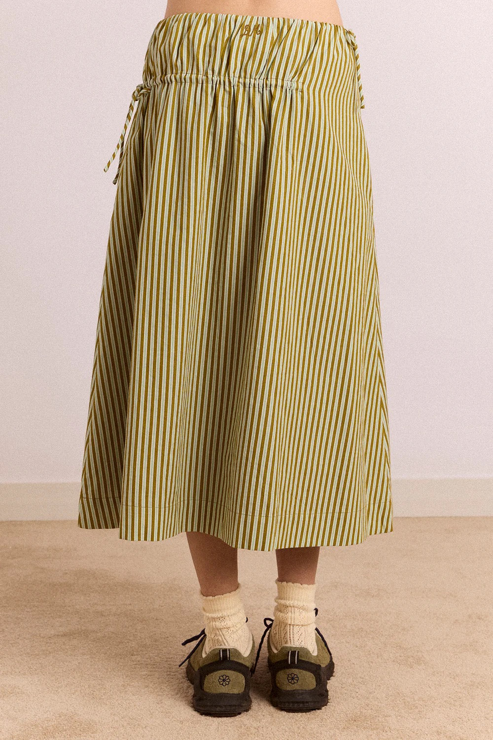 DAMSON MADDER CASPIA MIDI SKIRT BASIL