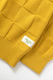 SERVICE WORKS  CHECK KNIT CREW OCHRE