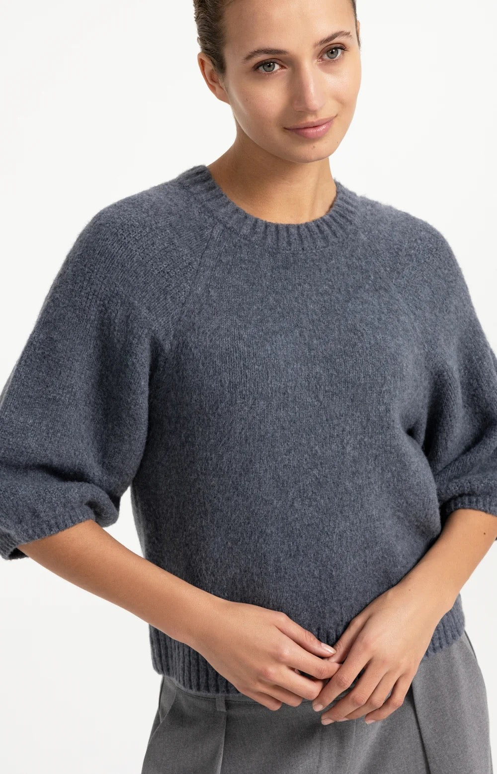 YAYA TEXTURE SLEEVE ARCTIC SEAL GREY MELANGE