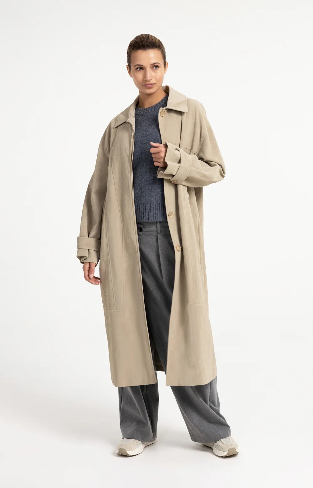 YAYA TEXTURE SLEEVE ARCTIC SEAL GREY MELANGE