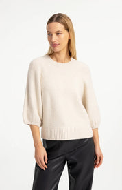 YAYA TEXTURE SLEEVE OFF WHITE MELANGE