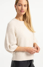 YAYA TEXTURE SLEEVE OFF WHITE MELANGE