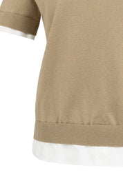 YAYA KNITTED TEE KHAKI GREEN