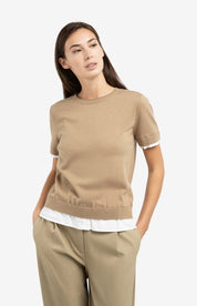 YAYA KNITTED TEE KHAKI GREEN