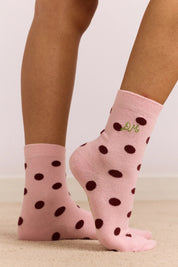 DAMSON MADDER  2 PACK SOCK PINK BURG SPOT