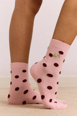 DAMSON MADDER  2 PACK SOCK PINK BURG SPOT
