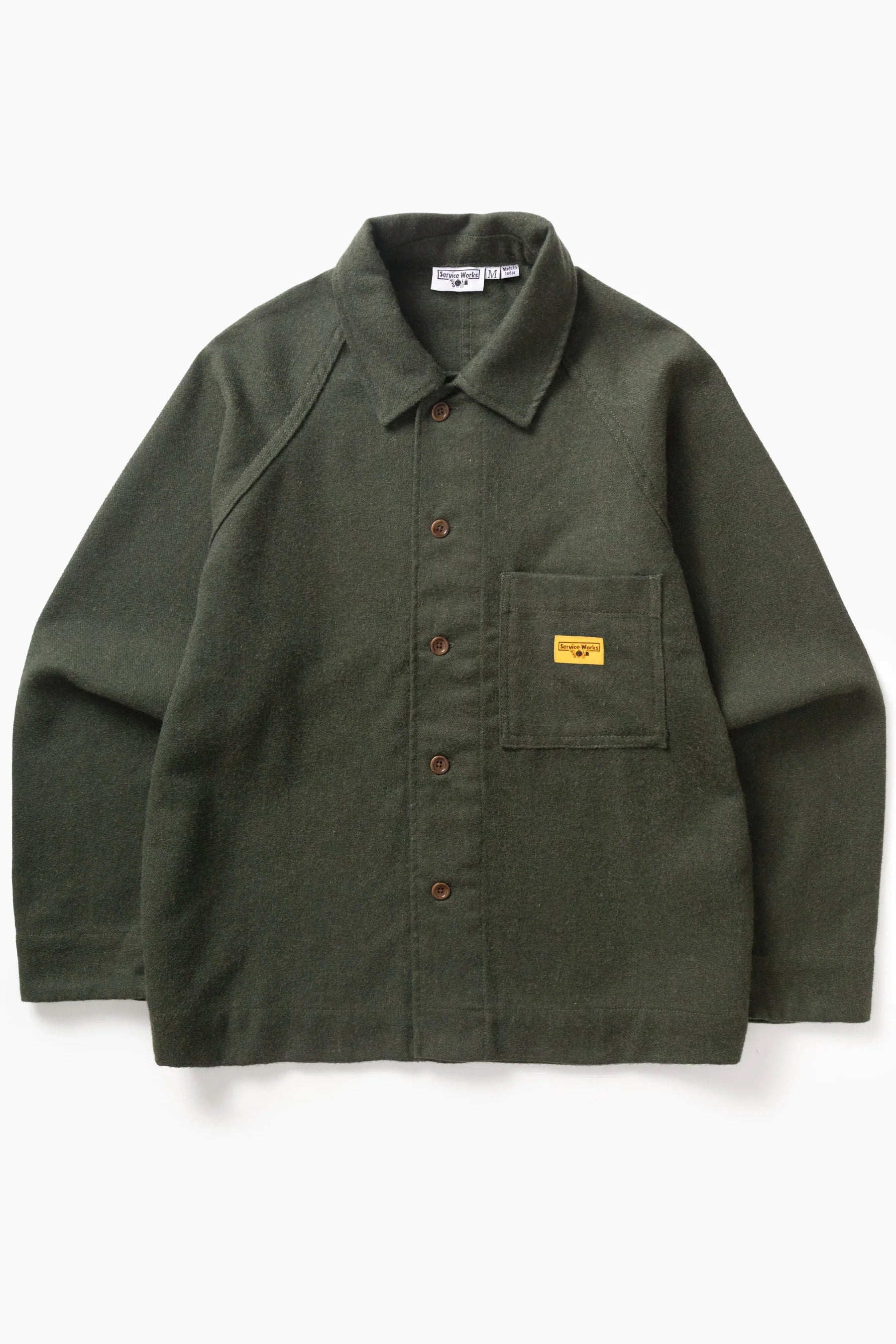 SERVICE WORKS  FLANNEL O SHIRT FOREST