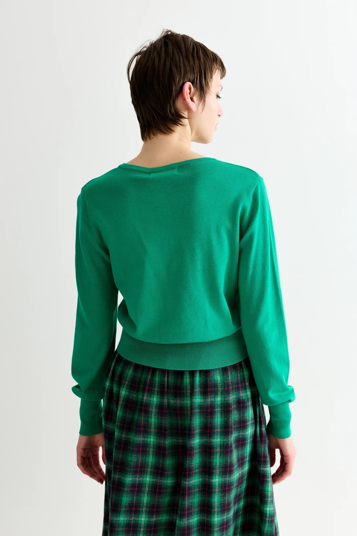LOUCHE IVES BOW TRIM CARDIGAN Green