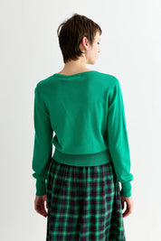 LOUCHE IVES BOW TRIM CARDIGAN Green