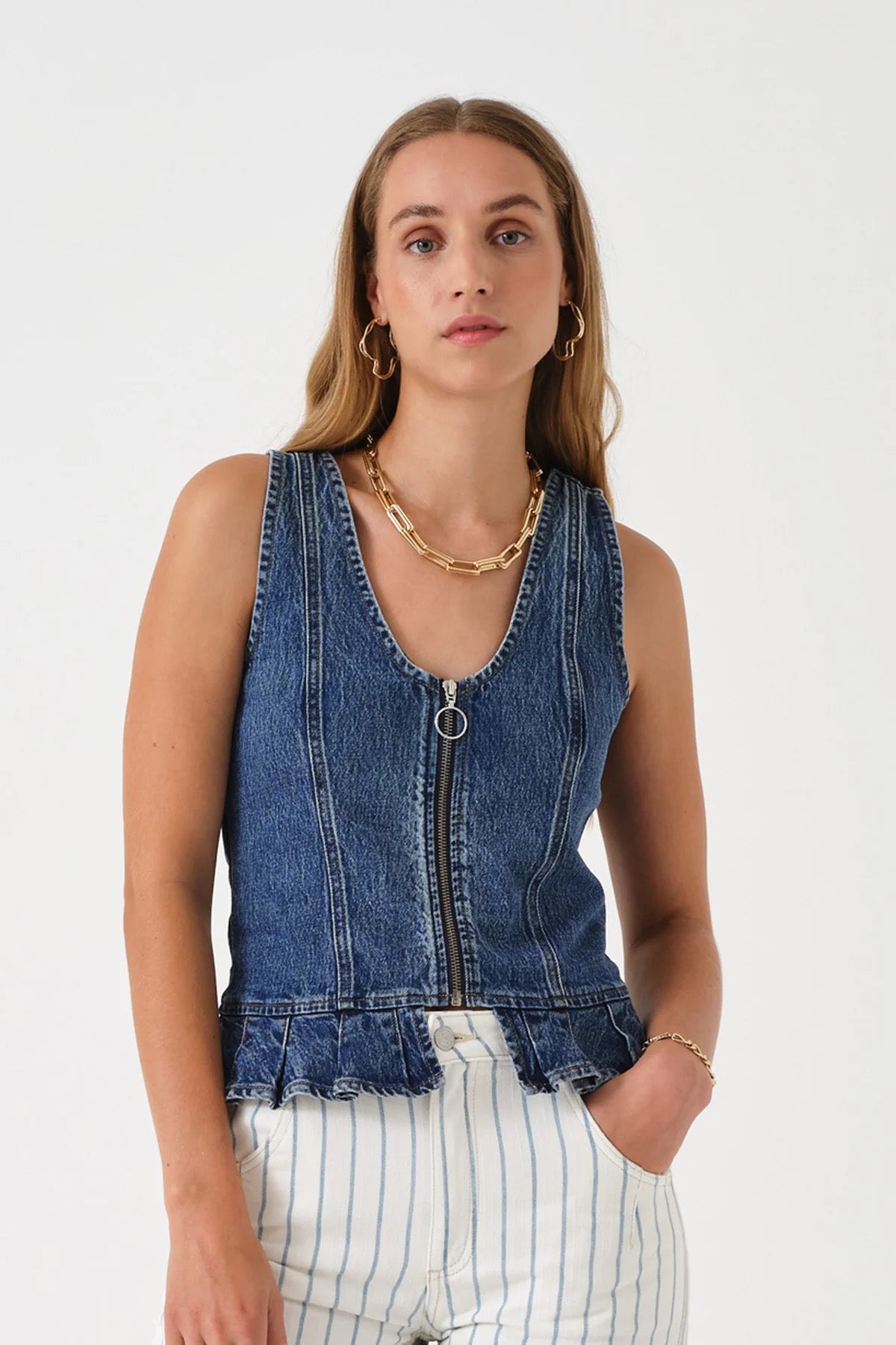 SEVENTY+MOCHI  SYLVIE DENIM TOP