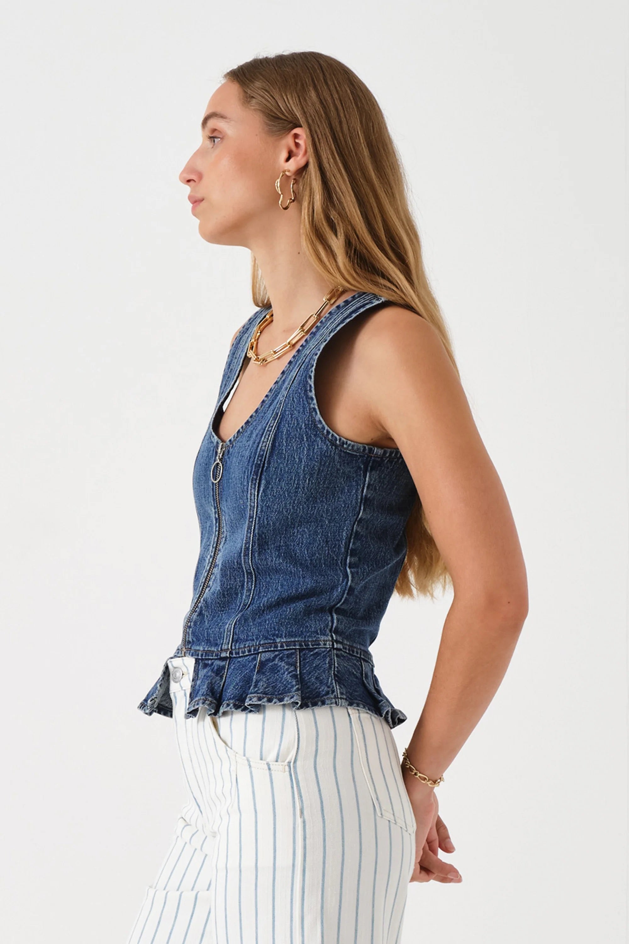 SEVENTY+MOCHI  SYLVIE DENIM TOP