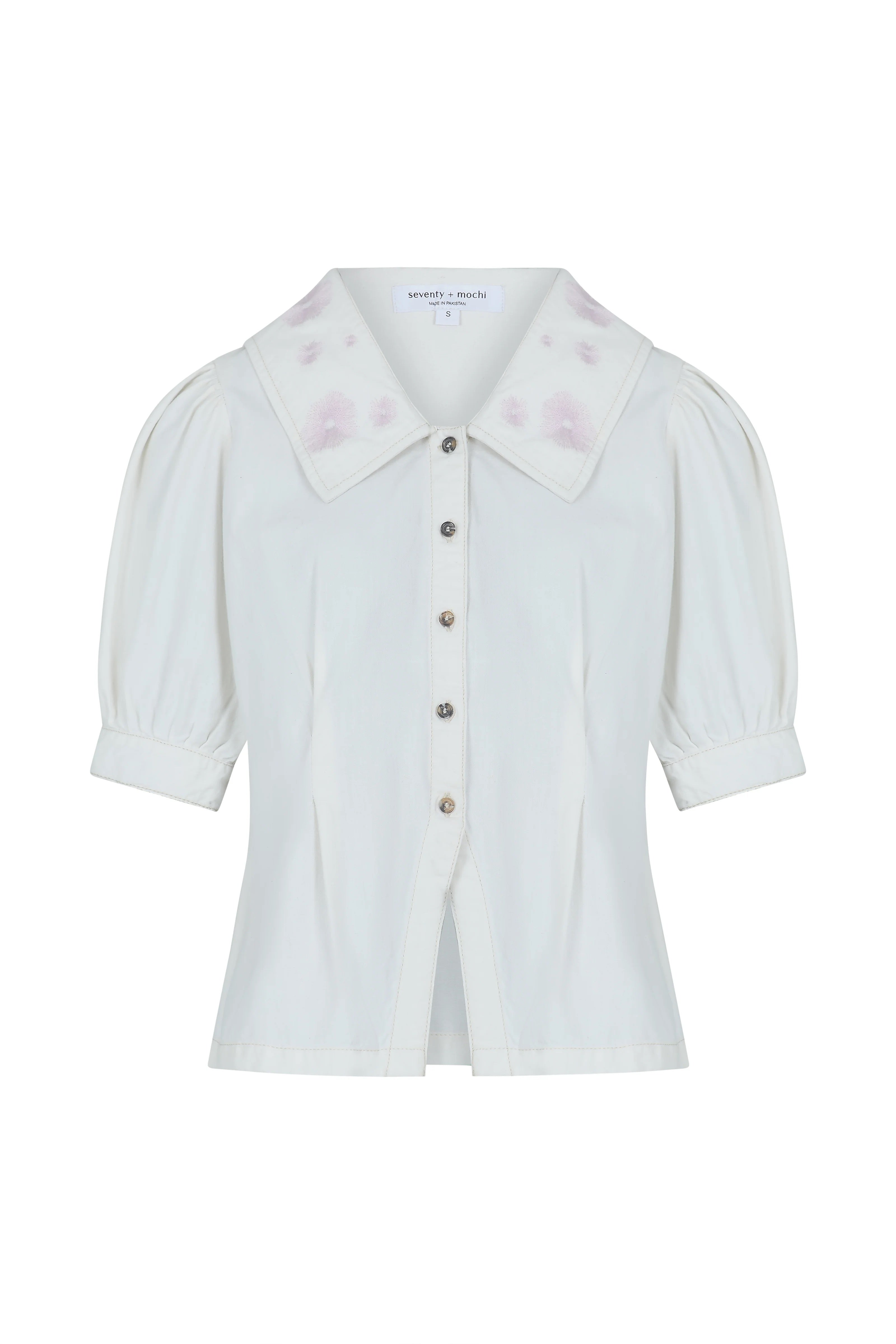 SEVENTY+MOCHI CASSIE SAILOR COLLAR WHITE EMBROID