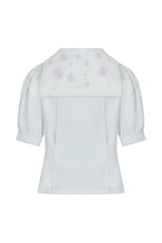 SEVENTY+MOCHI CASSIE SAILOR COLLAR WHITE EMBROID