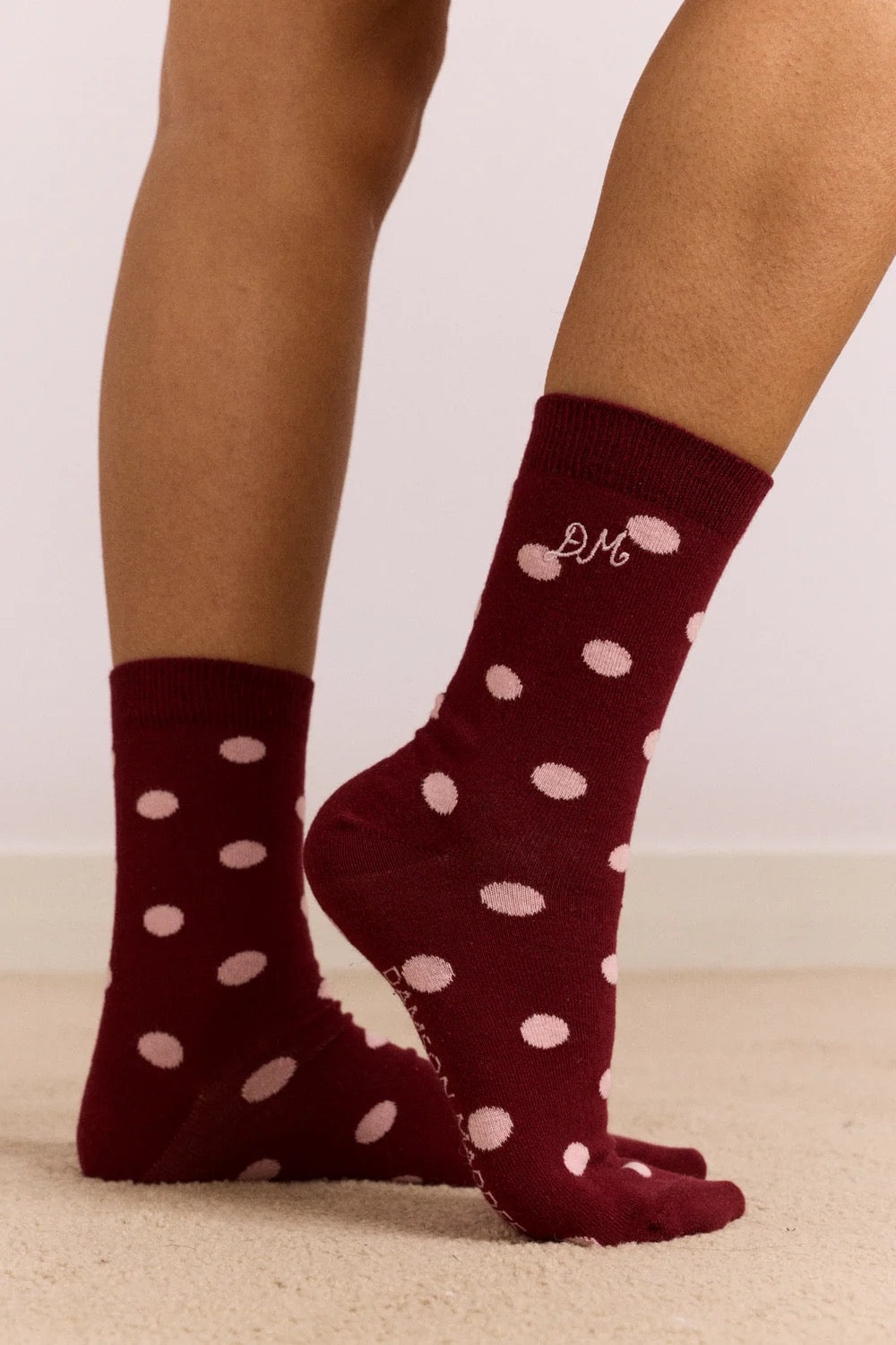 DAMSON MADDER  2 PACK SOCK PINK BURG SPOT