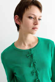 LOUCHE IVES BOW TRIM CARDIGAN Green