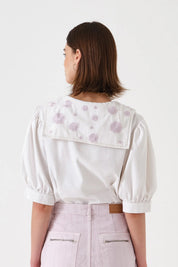 SEVENTY+MOCHI CASSIE SAILOR COLLAR WHITE EMBROID