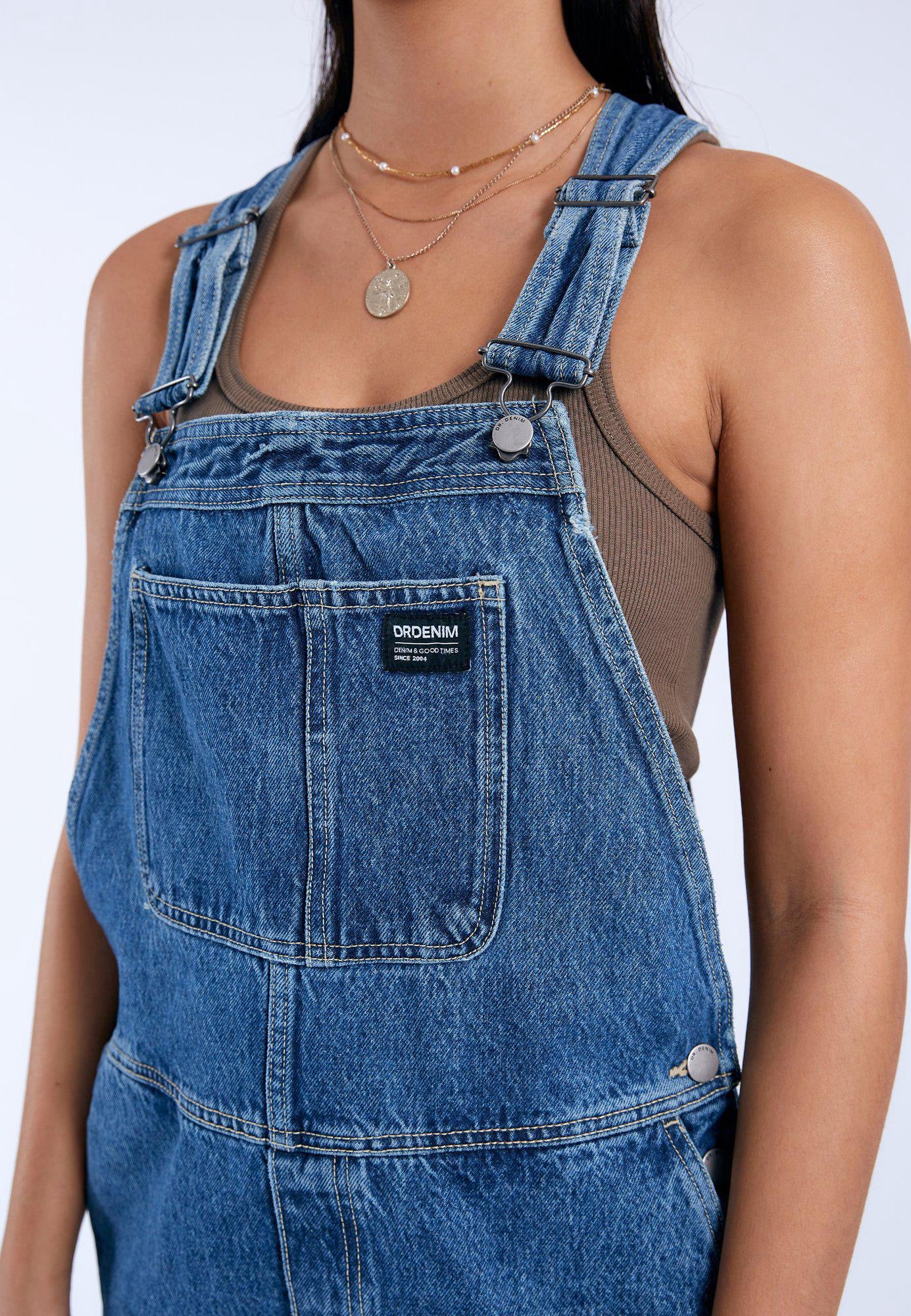 DR DENIM LYDIA DUNGAREES STREAM MID RETRO