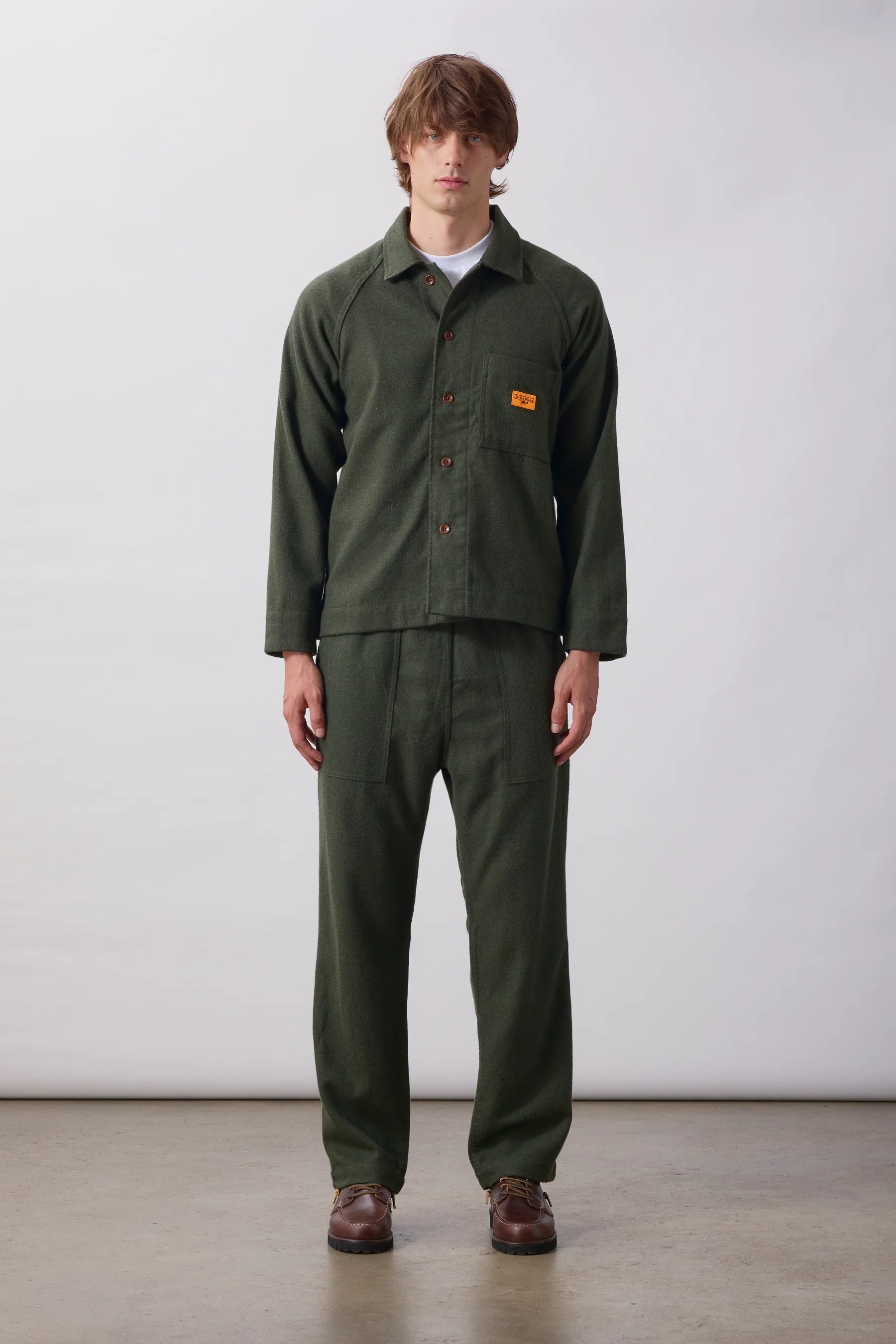 SERVICE WORKS  FLANNEL O SHIRT FOREST
