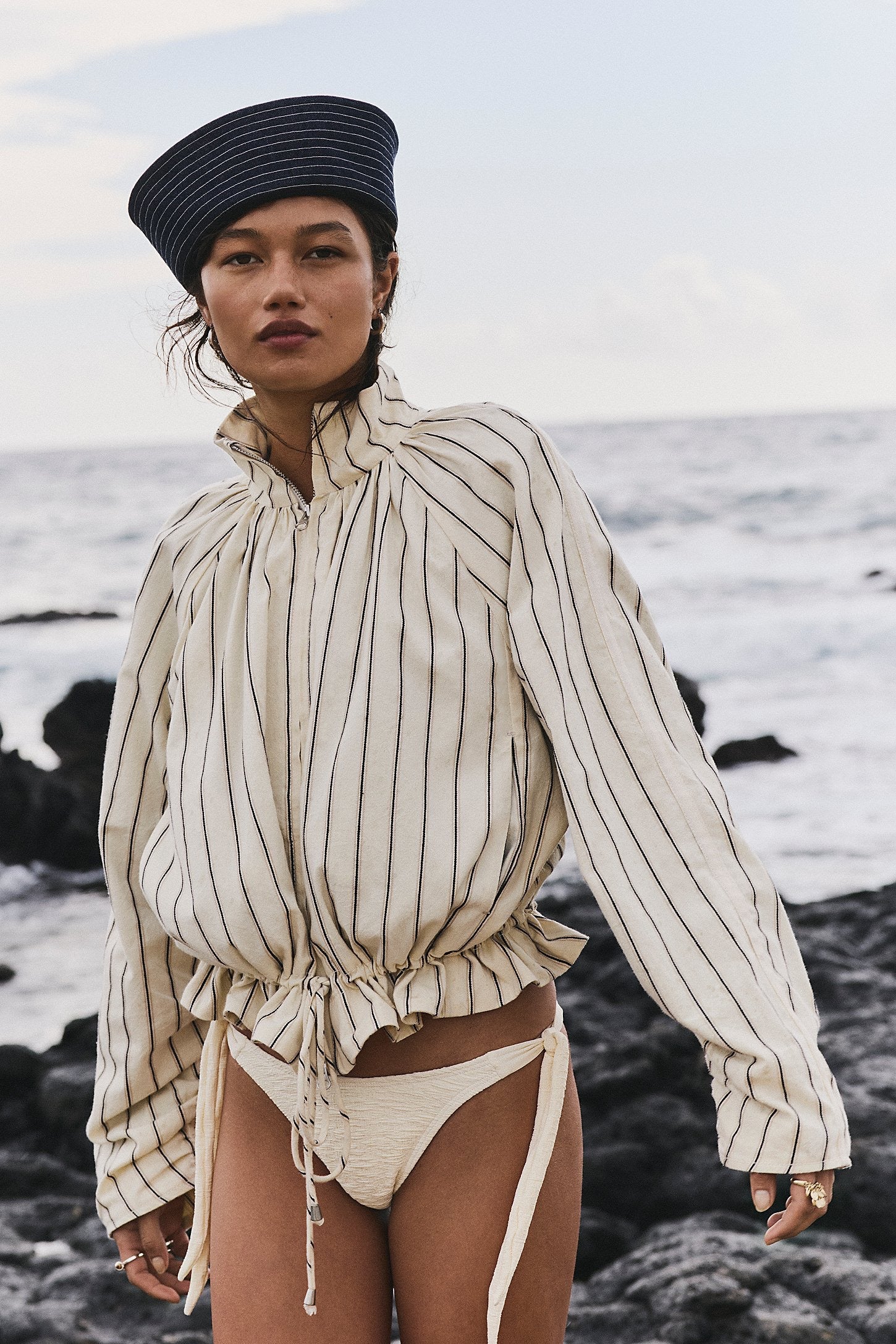 FREE PEOPLE DEVON BALLOON STRIPE IVORY