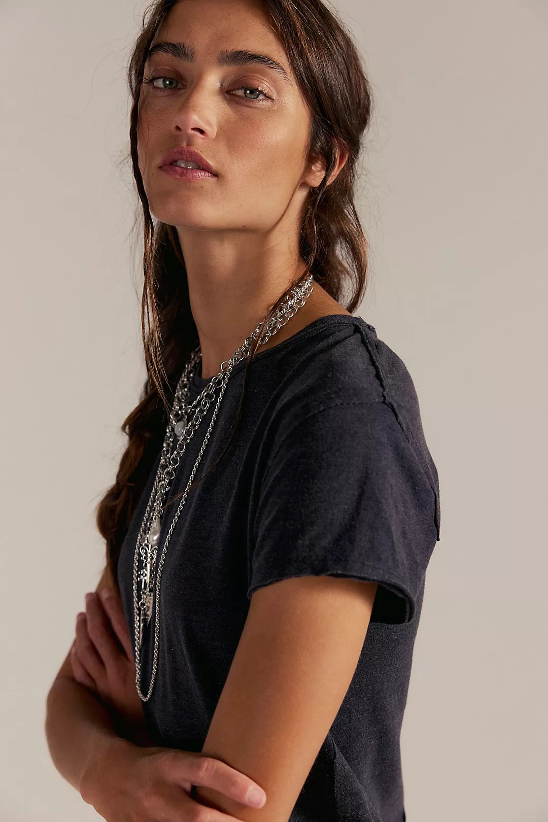 FREE PEOPLE NOVA TEE Black