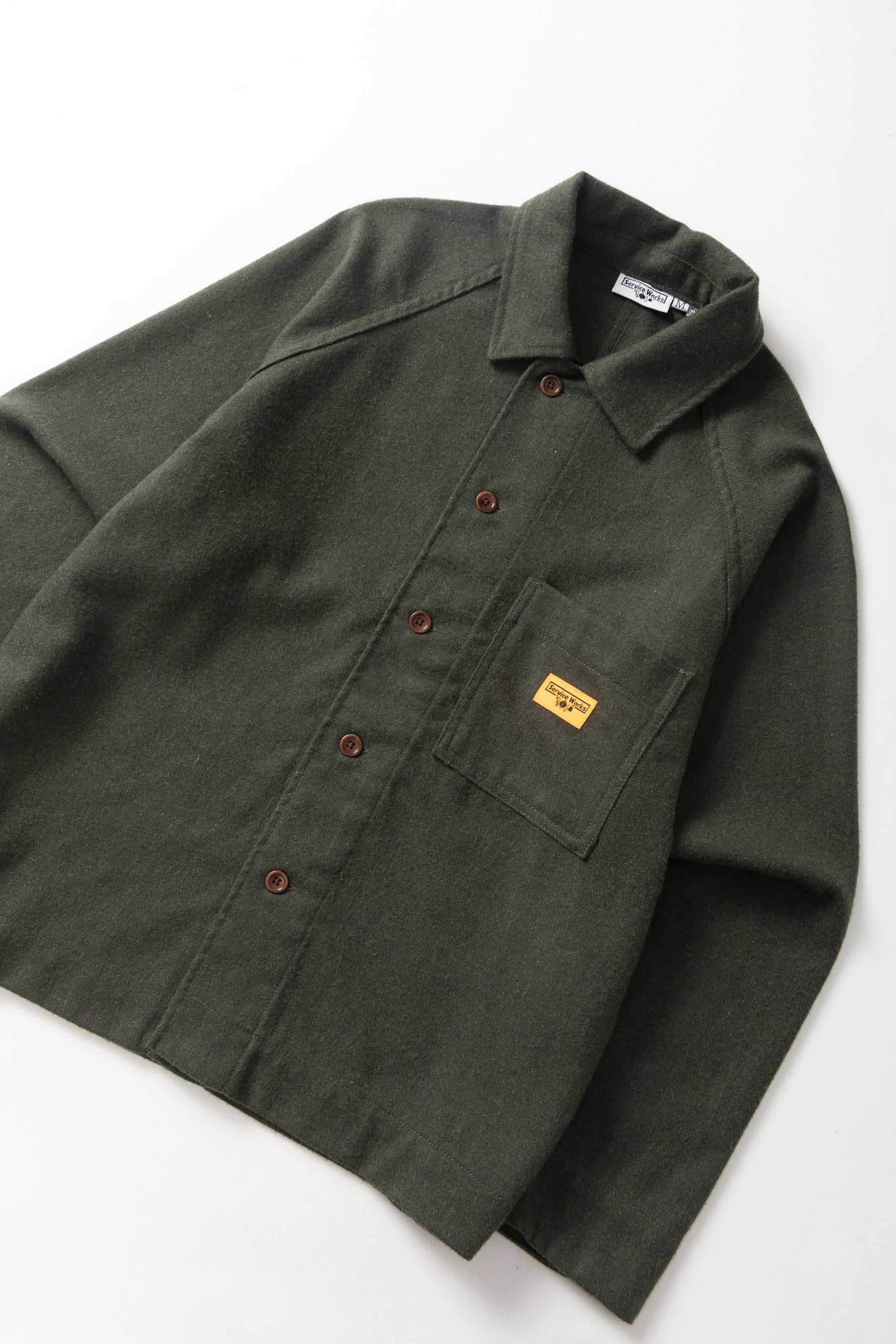 SERVICE WORKS  FLANNEL O SHIRT FOREST
