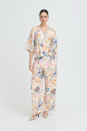 ICHI  IHLANCIE PA GRAPHIC TILE PANT