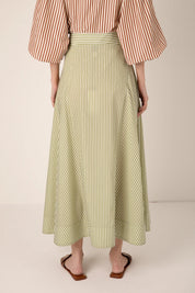 VIVERE  FLEUR STRIPE GREENSTRIPE SKIRT