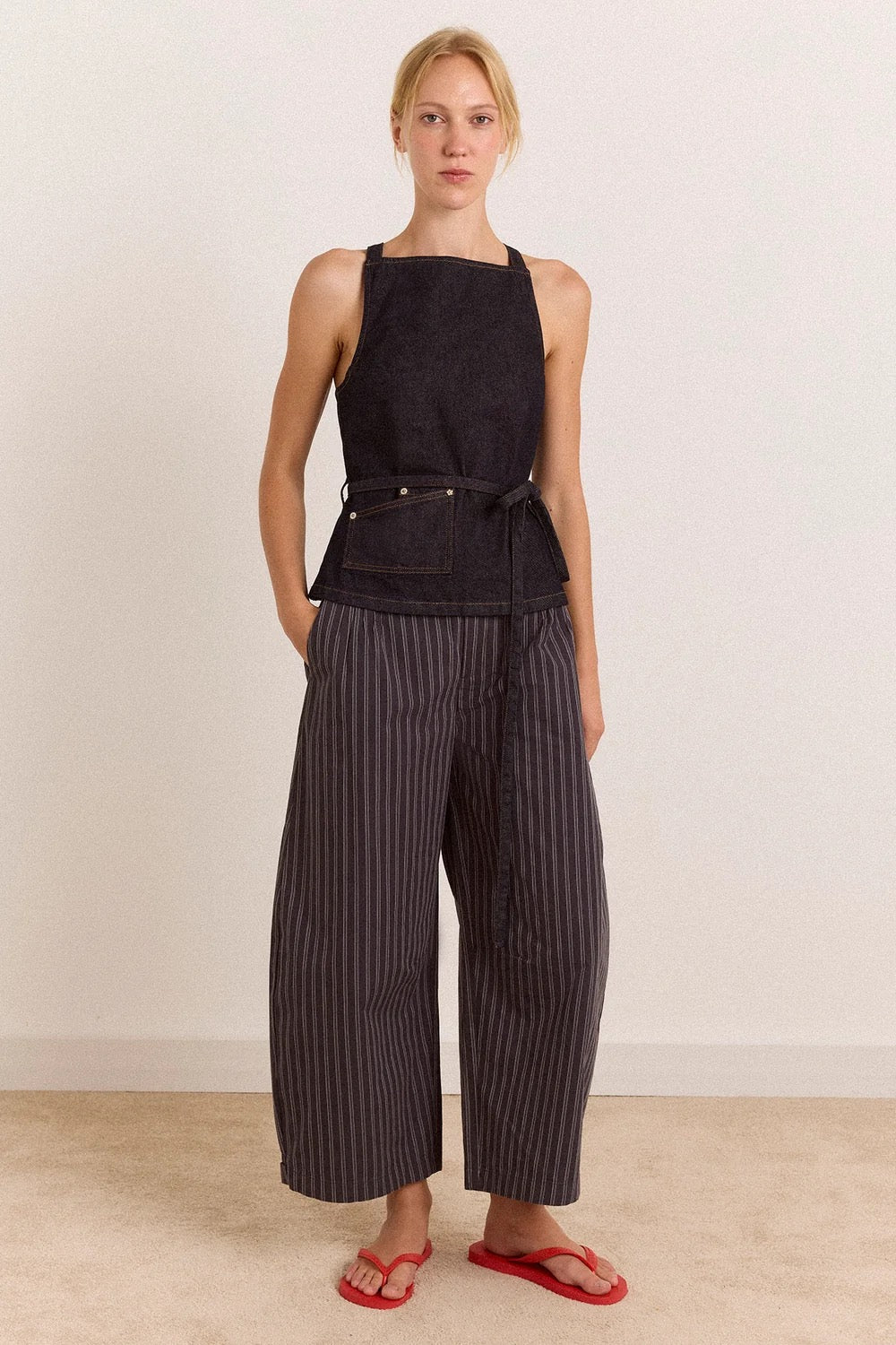 DAMSON MADDER  ANNABELLE APRON INDIGO DENIM