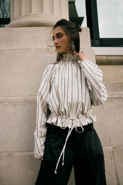 FREE PEOPLE DEVON BALLOON STRIPE IVORY