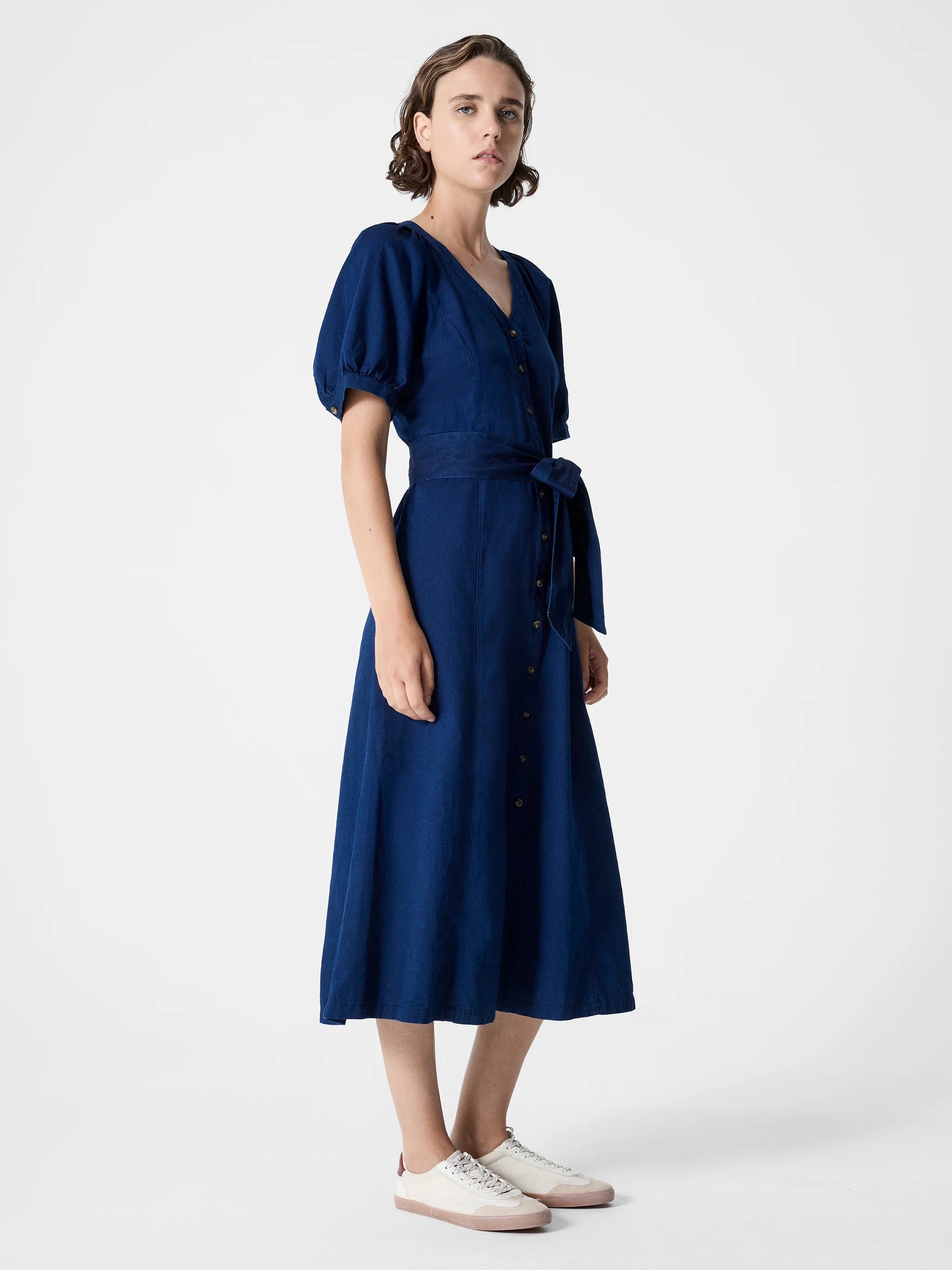 FRENCH CONNECTION  ZAVES SS CHAMBRAY DRESS