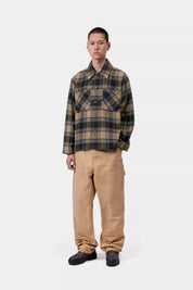 CARHARTT WIP  LS PARSON CHECK DUSTY H BROWN