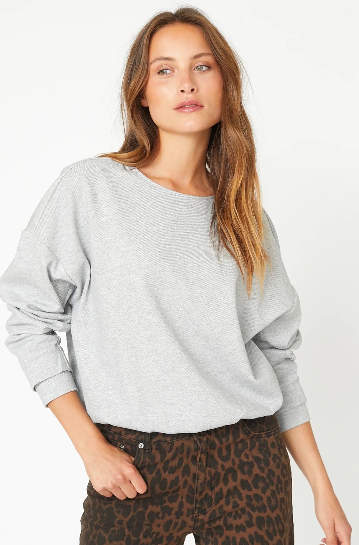 CO' COUTURE  OPEN BACK GREY MELANGE