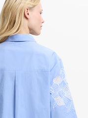 FRENCH CONNECTION  CAMBRIA EMBROID AZURE BLU/ LIN WHITE