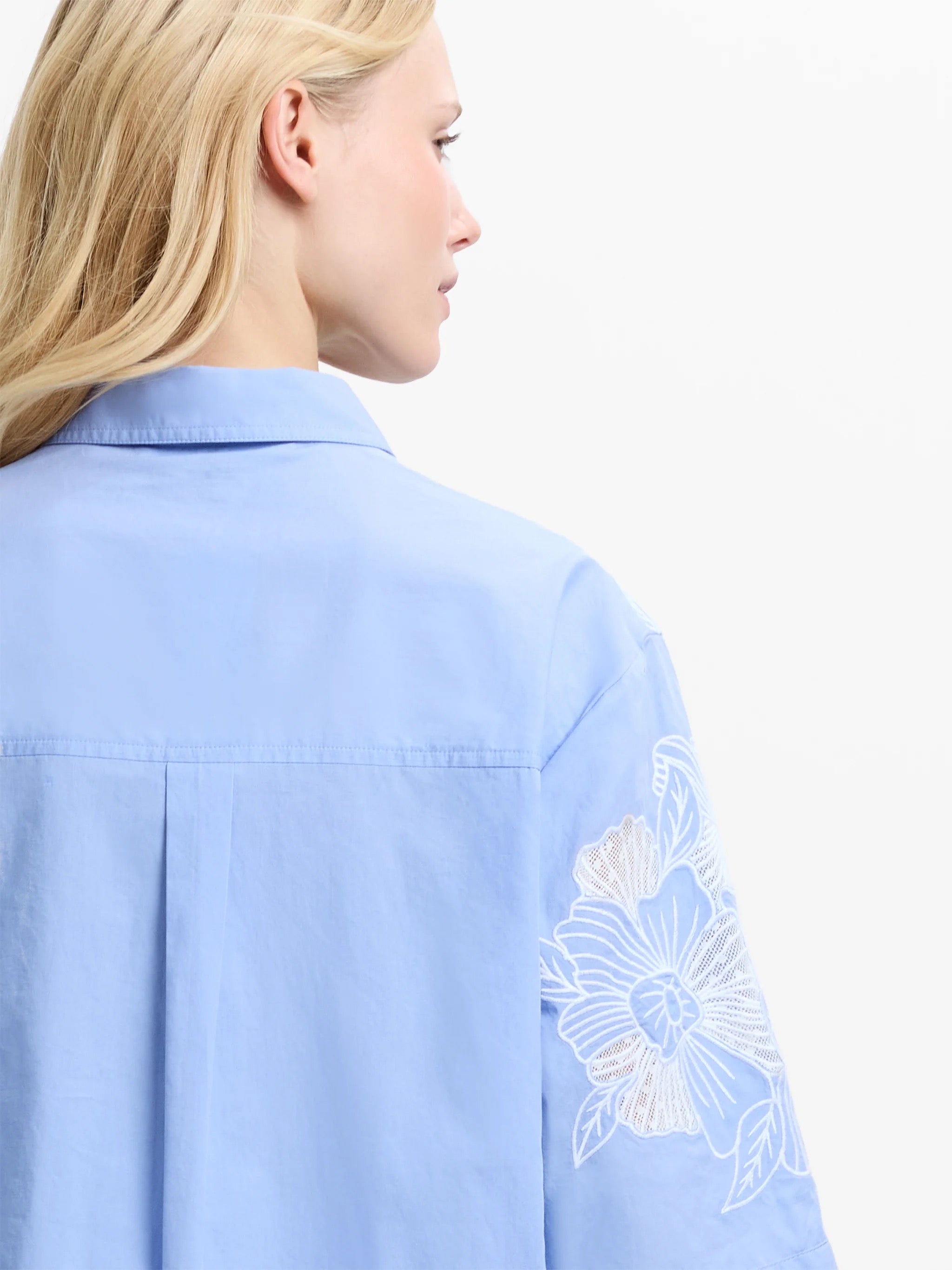 FRENCH CONNECTION  CAMBRIA EMBROID AZURE BLU/ LIN WHITE