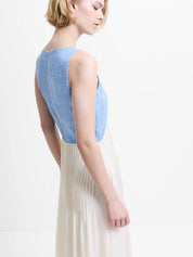FRENCH CONNECTION  COLBY CHAMBRAY WASH-PORCELAIN