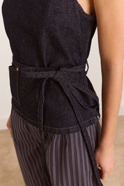 DAMSON MADDER  ANNABELLE APRON INDIGO DENIM