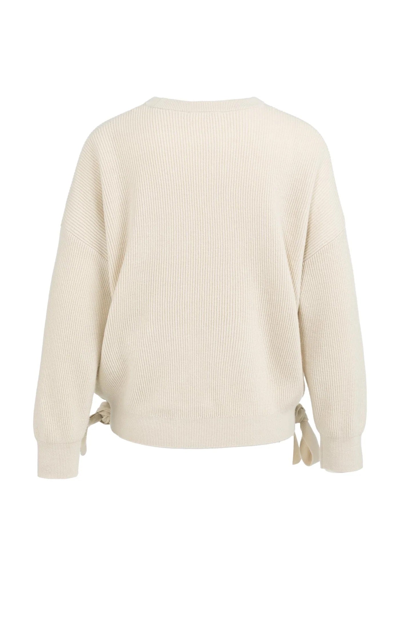 YAYA KNIT TIE DETAILS KIT BEIGE MELANGE