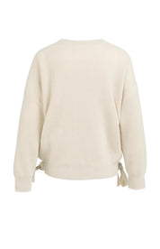 YAYA KNIT TIE DETAILS KIT BEIGE MELANGE