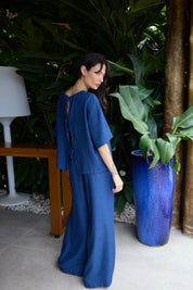 ICHI  IHKATICO PANT TRUE NAVY