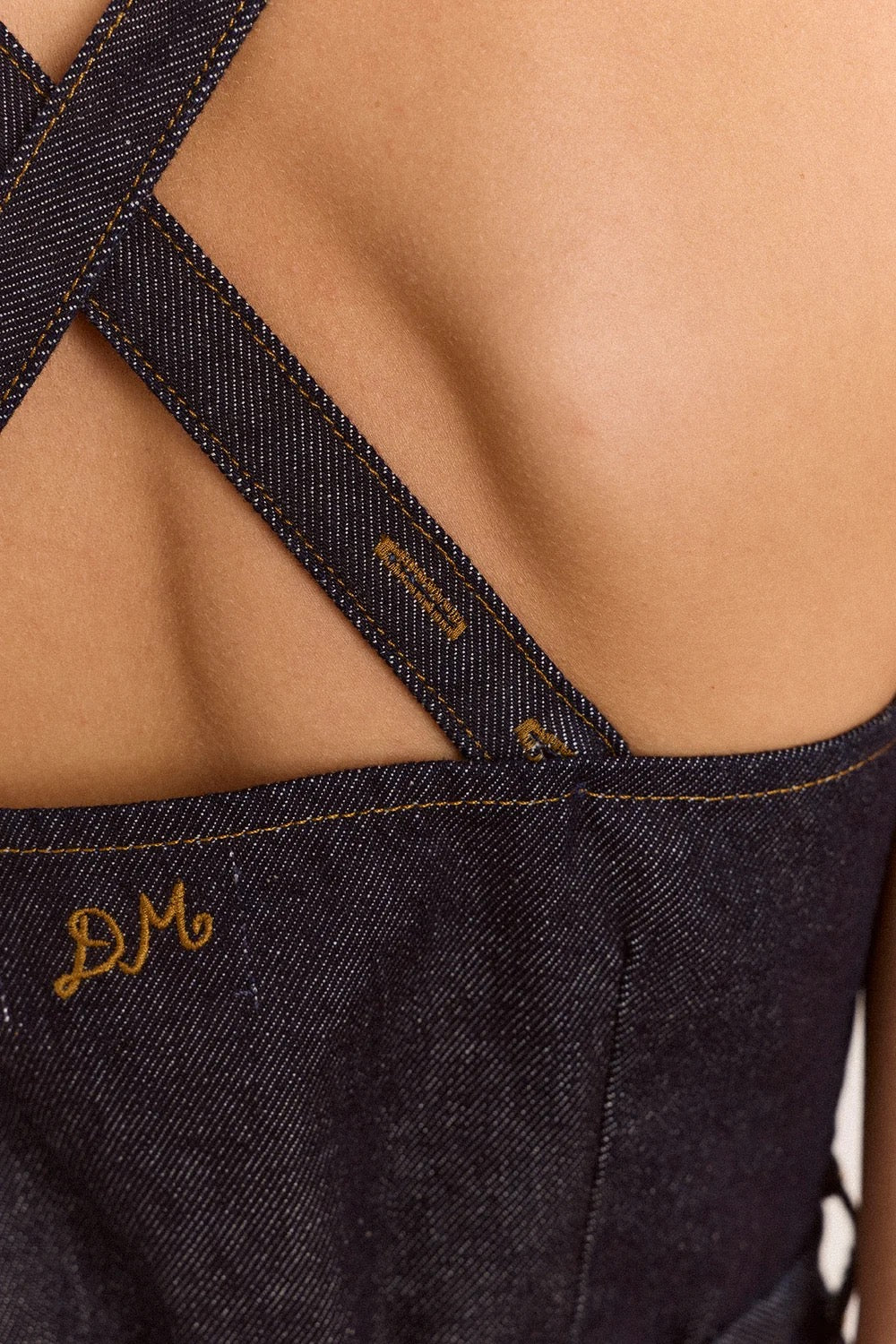 DAMSON MADDER  ANNABELLE APRON INDIGO DENIM