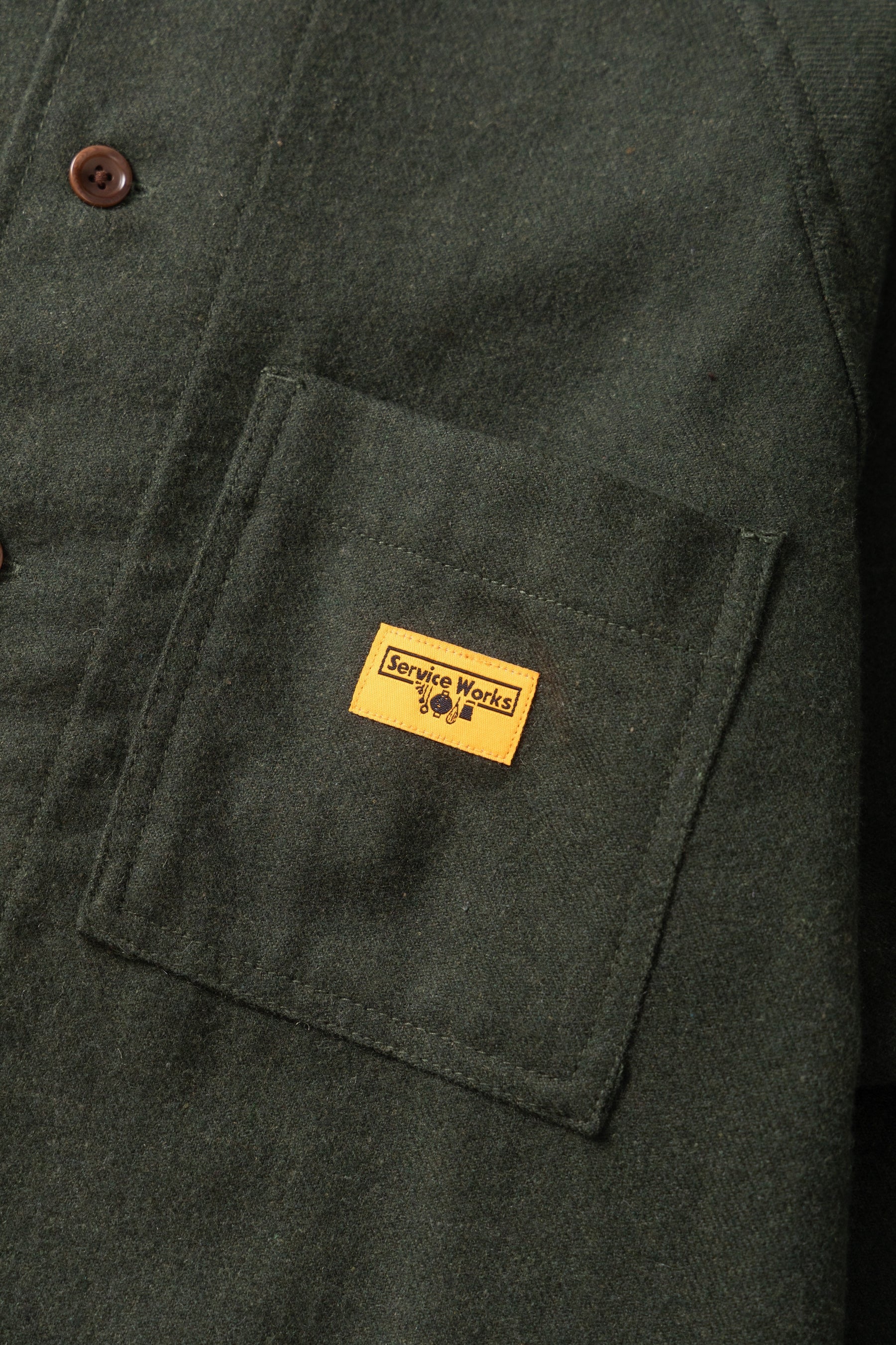 SERVICE WORKS  FLANNEL O SHIRT FOREST