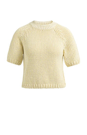 YAYA S/S CHUNKY KNIT REED YELLOW DRESSIN