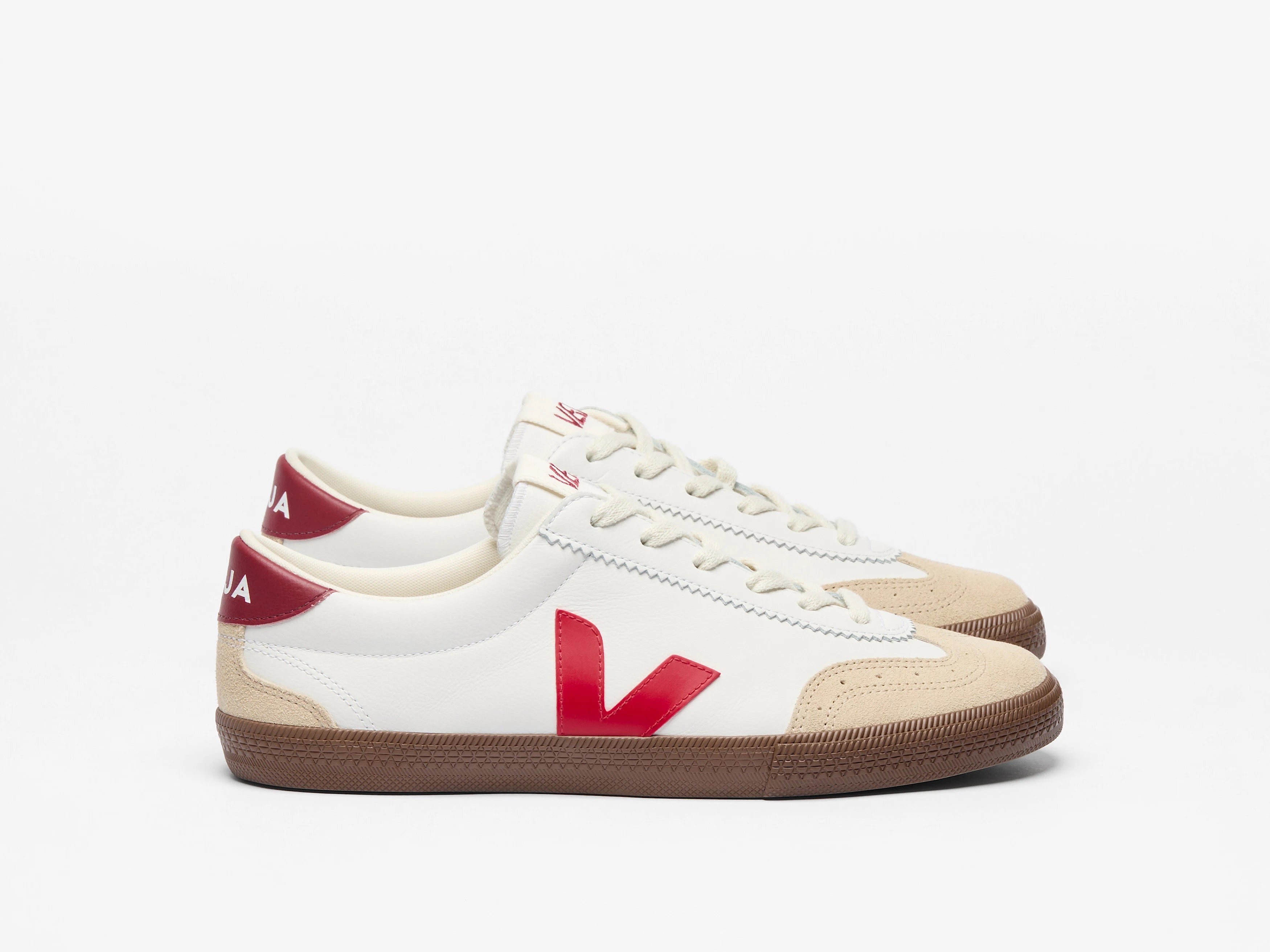 VEJA VOLLEY OT LEATHER WHITE/PEKIN/BARK