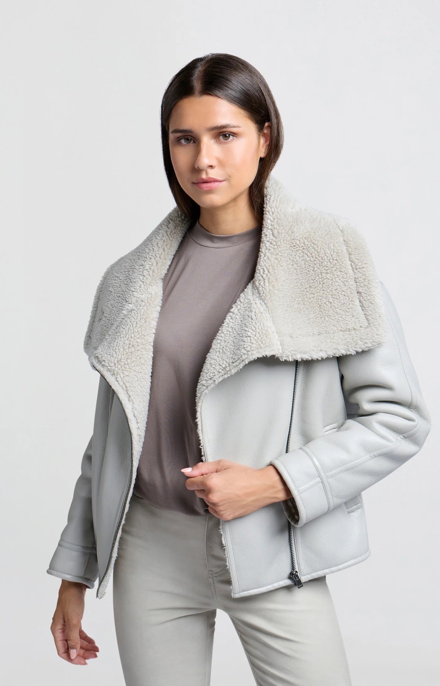 YAYA FAUX JACKET DOVE GRAY